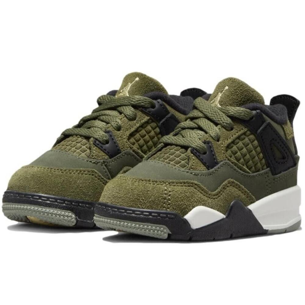 Nike Air Jordan 4 Retro SE Craft Olive Toddler Sneakers